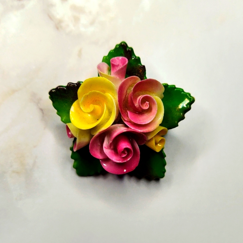 Cara China Flower Brooch